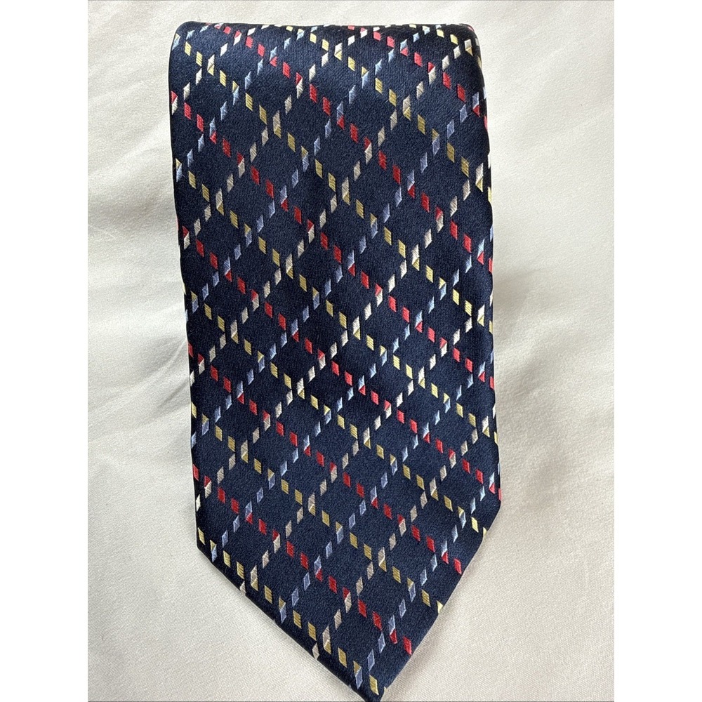 Judson Wade 4x60 Mens Tie Silk Geometric Plaid Hand Sewn Textured